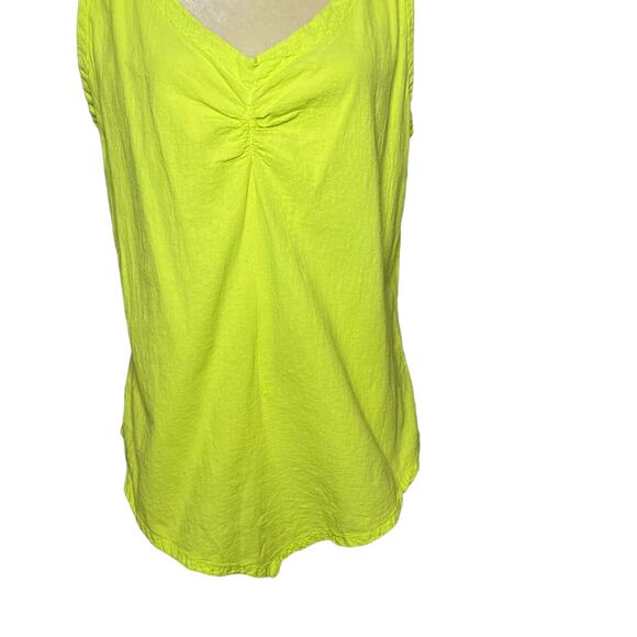 Maria De Guadalajara Yellow Neon Sleeveless Cotton Top Blouse Size Large - Picture 4 of 7
